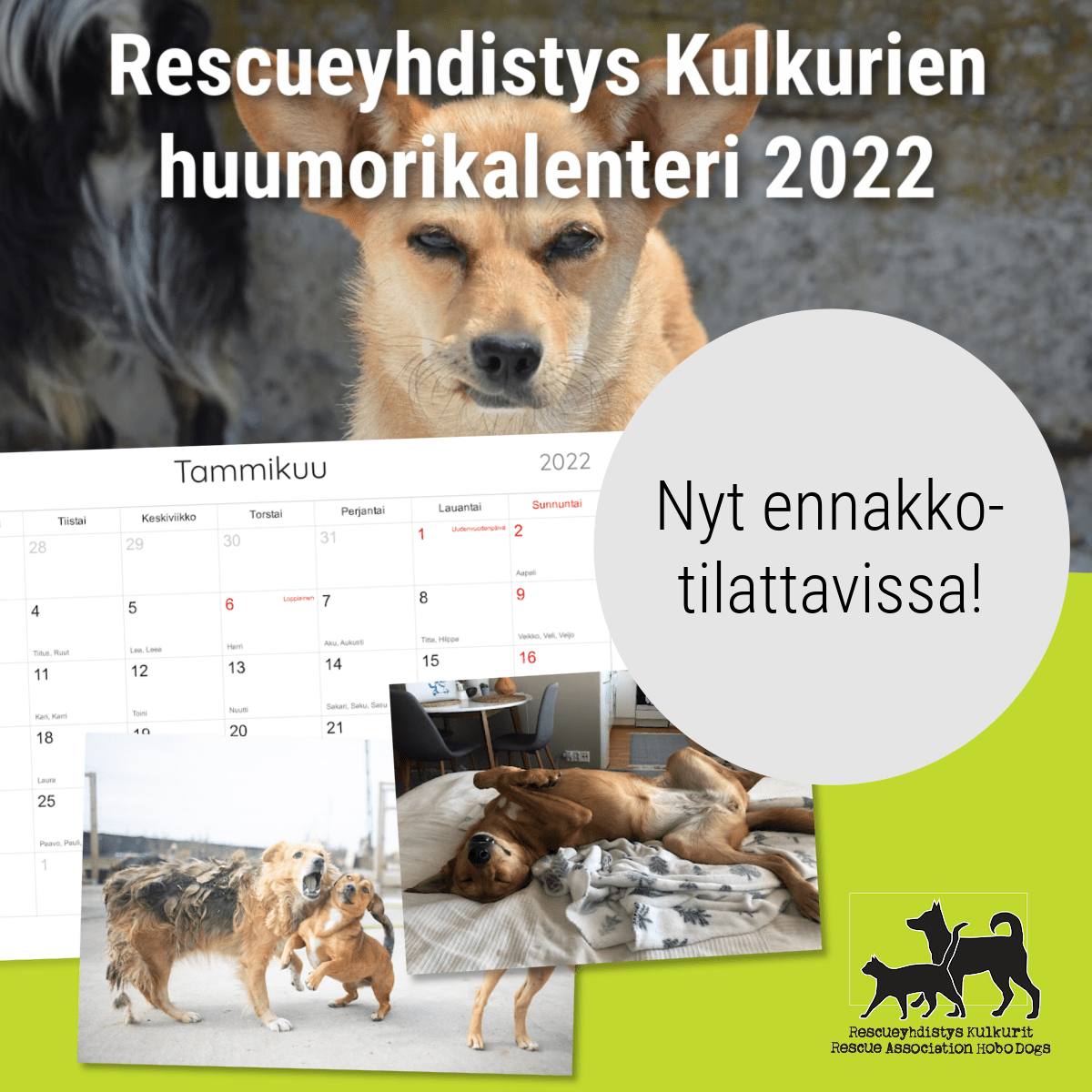 Kulkurien seinäkalenteri 2022 - nyt ennakkotilattavissa! - Rescueyhdistys  Kulkurit ry - Matkalla kotiin! 