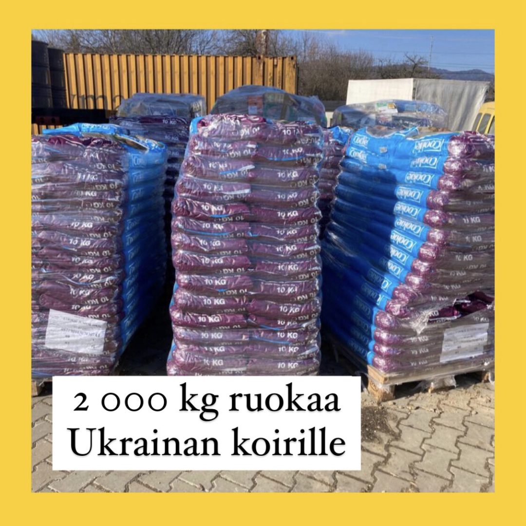 Yhteensä 2 000 kilon ruokalasti on toimitettu Ukrainan tarhakoirille