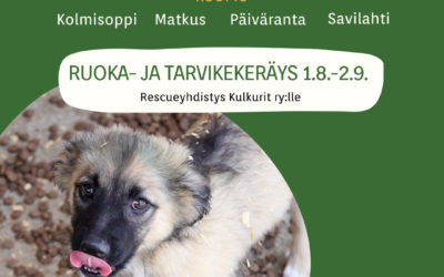 Kulkureiden ruoka- ja tarvikekeräys Kuopiossa 1.8.-2.9. ja Kolmensopen myymälävierailu 2.9.