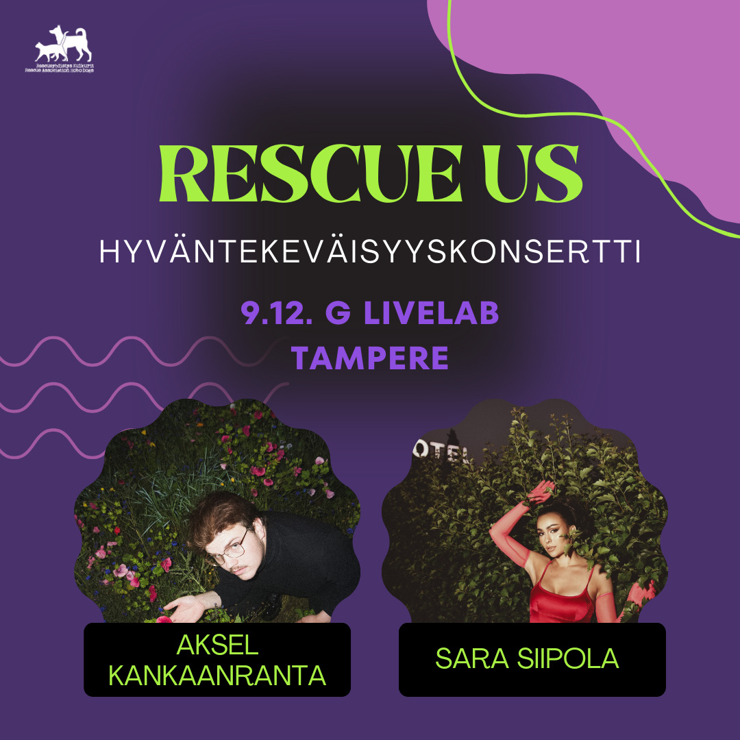 Rescue Us -hyväntekeväisyyskonsertti 9.12. Tampereella